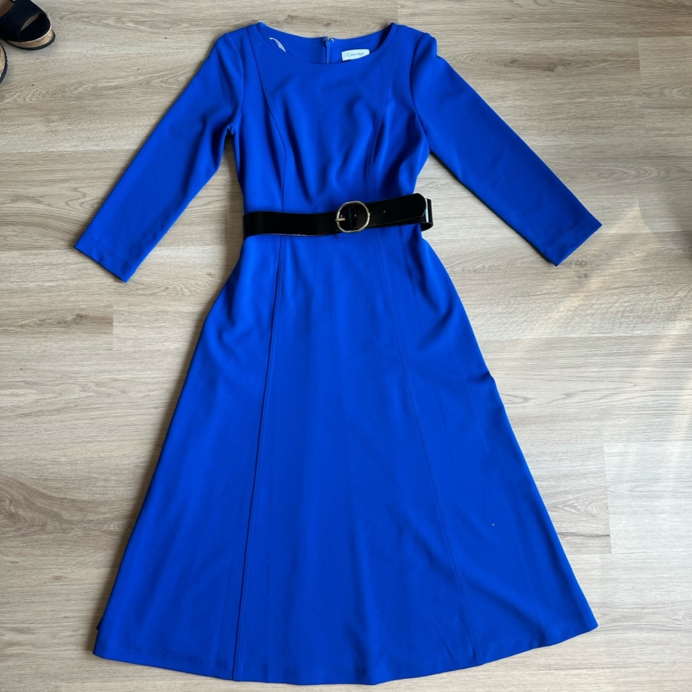 👛 CALVIN KLEIN Long Sleeve Midi Dress